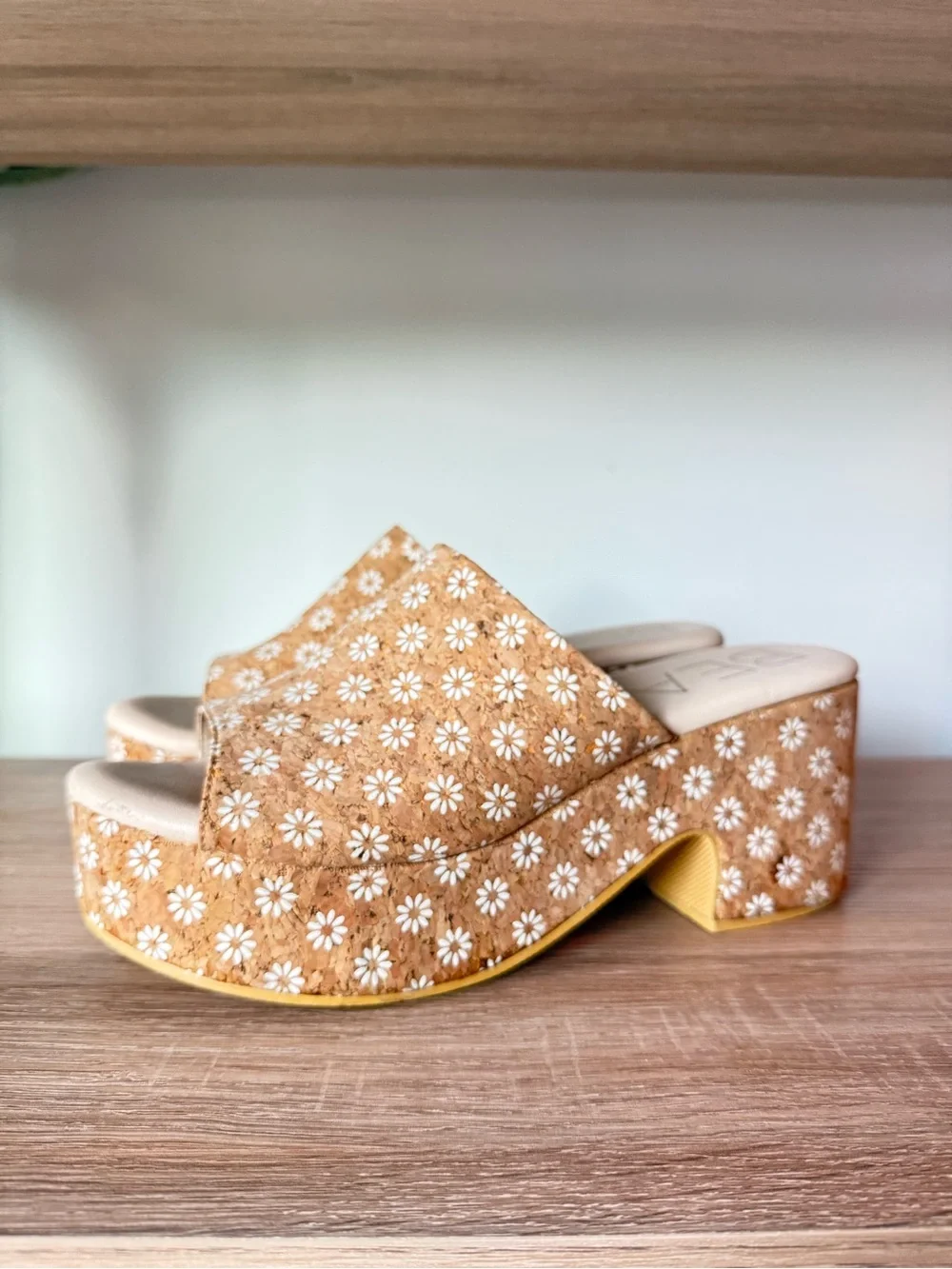 Beach by Matisse Terry Daisy Cork Platform Slide Sandals 9